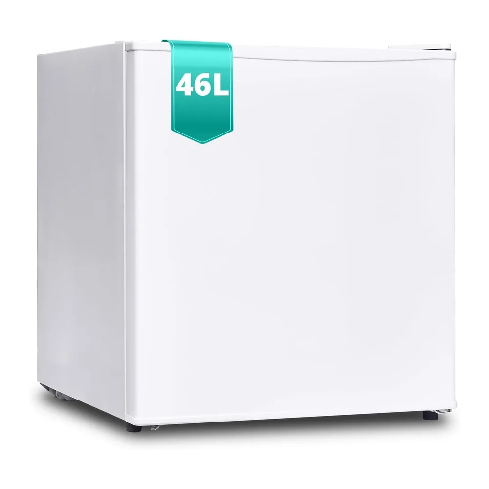 SMETA Frigorifero da 45 l, mini frigorifero bianco, piccolo frigorifero silenzioso, 39 dB, frigorifero per