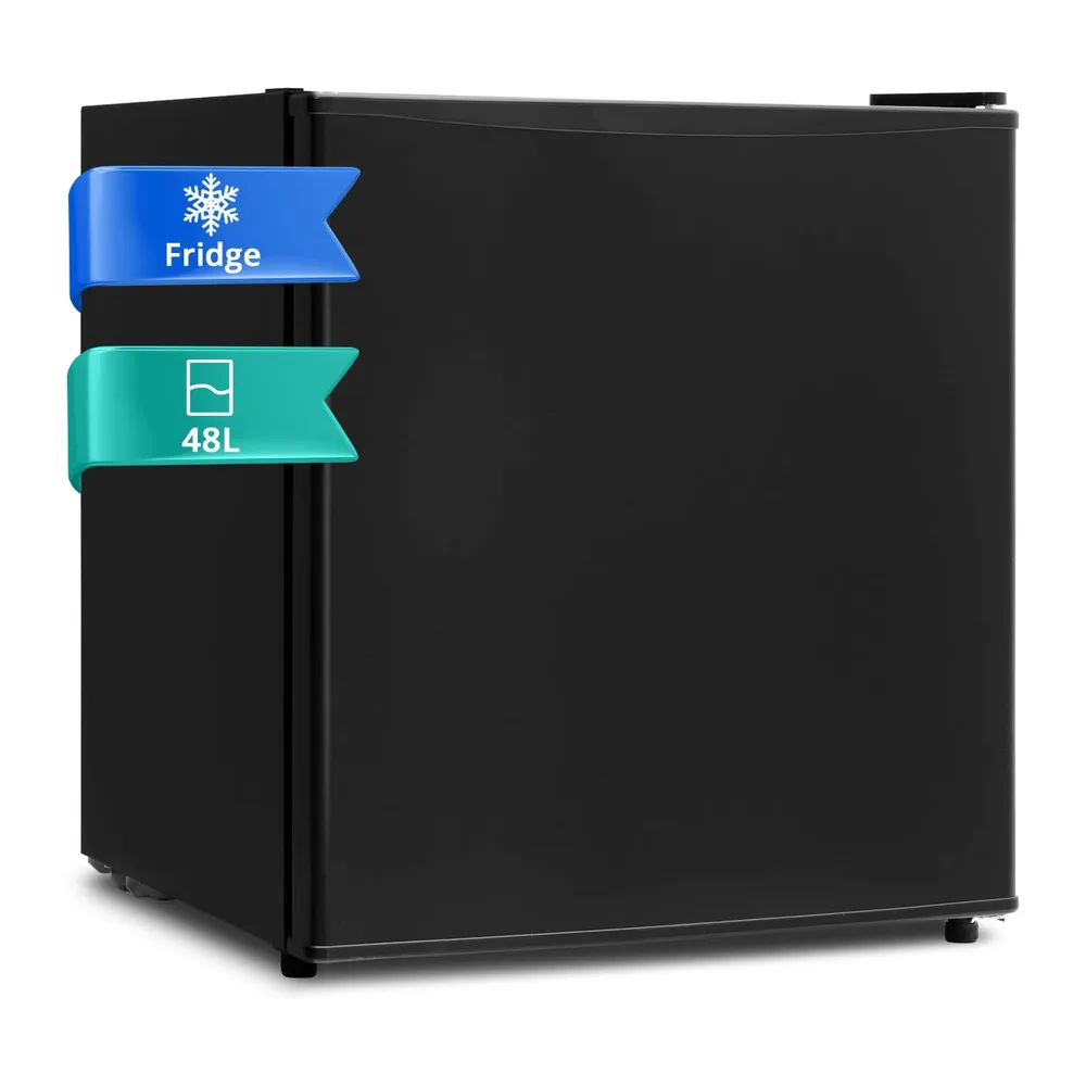 SMETA Frigorifero da 45 l, nero, piccolo frigorifero silenzioso, 39 dB, mini frigorifero a 6 livelli,