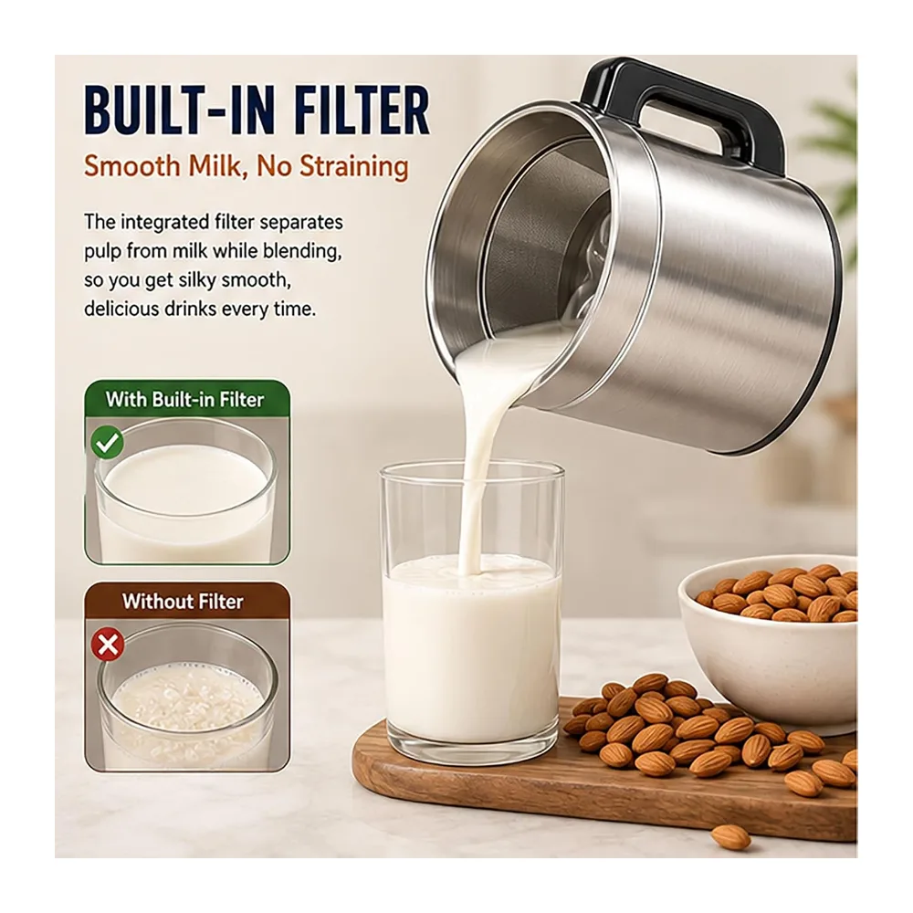 Macchina per latte di noci da 1,5 litri, 7 programmi, filtro integrato — 4