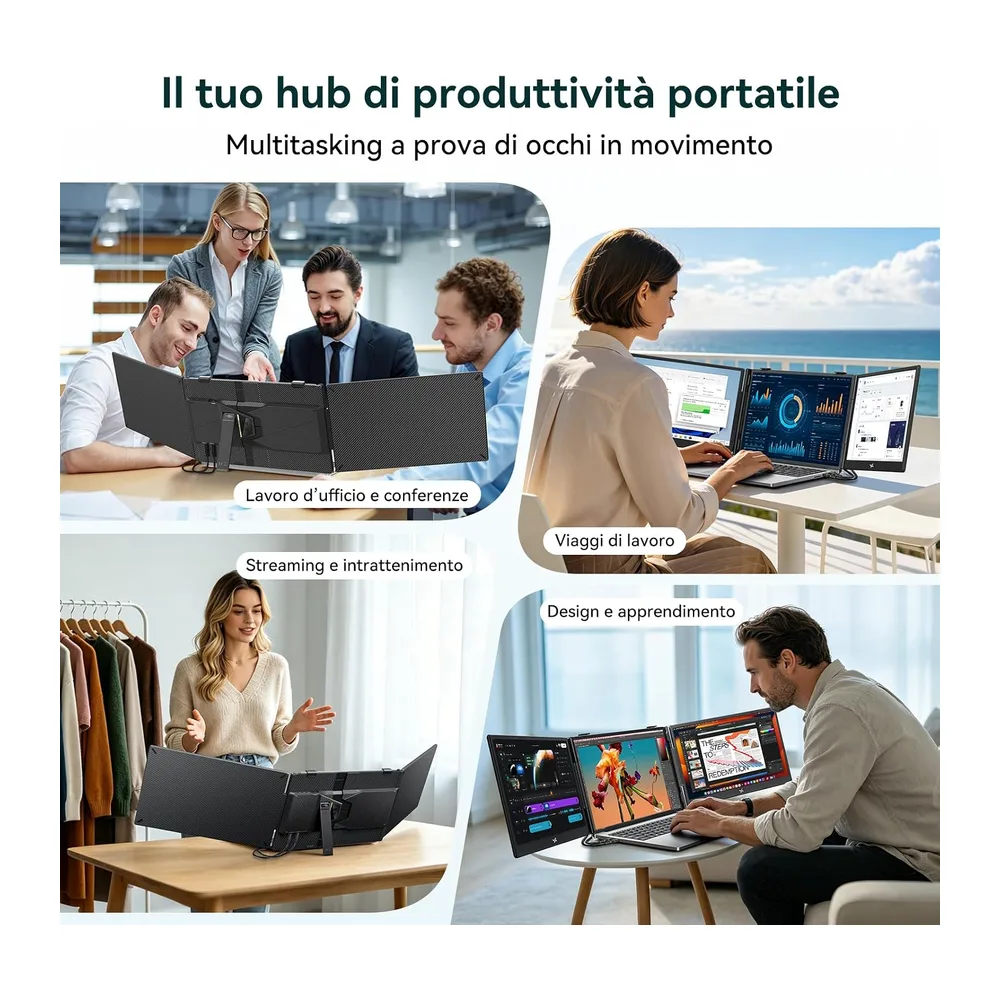 PX5 Pro Triplo Monitor Portatile per Laptop 14" FHD IPS 300 nit — 6