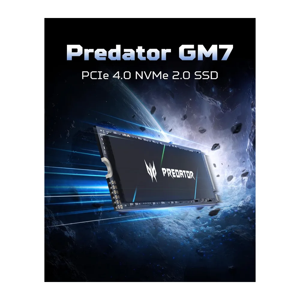 Acer Predator GM7 1 to M.2 NVMe SSD PCIe 4.0 – Vitesse de Lecture Jusqu’à 7 400 Mo/s – SSD Interne Professionnel – Stock