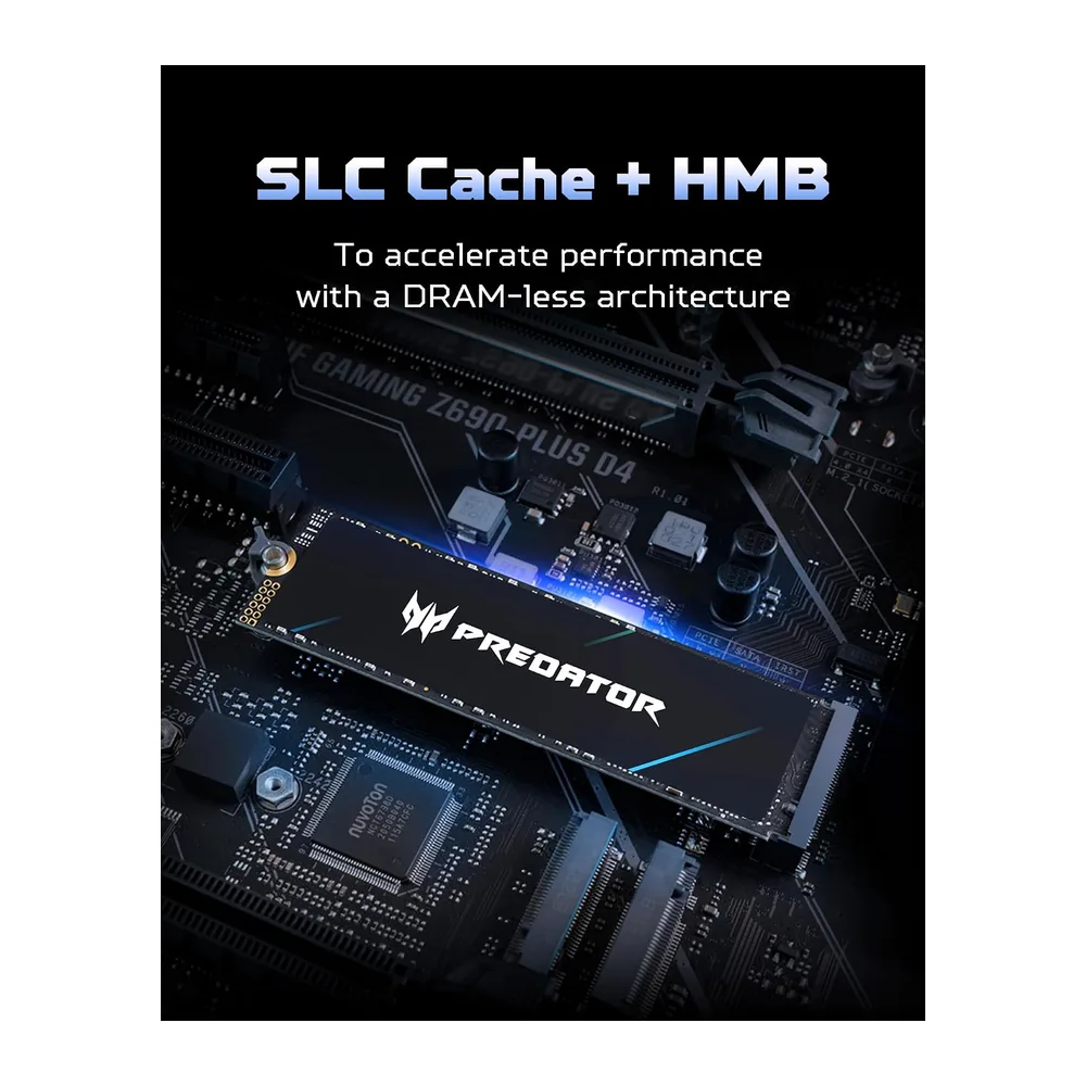 Acer Predator GM7 1 to M.2 NVMe SSD PCIe 4.0 – Vitesse de Lecture Jusqu’à 7 400 Mo/s – SSD Interne Professionnel – Stock