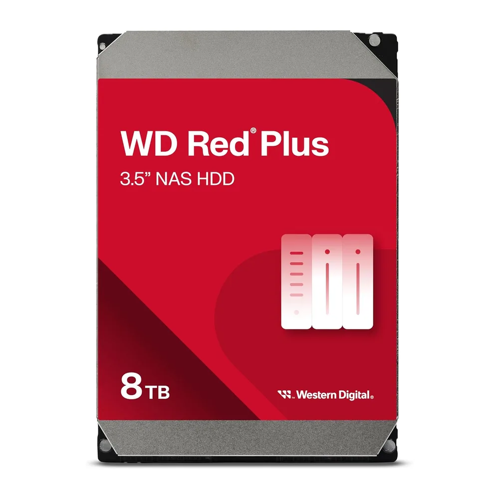 WD Red Plus 8 TB NAS Disco Rigido Interno 3,5 pollici, SATA 6 Gb/s, Cache 256 MB
