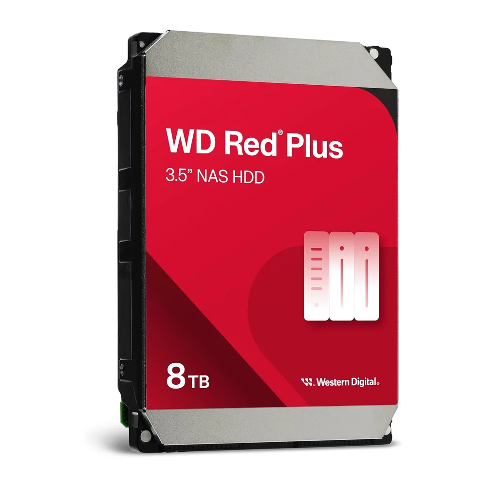 WD Red Plus 8 TB NAS Disco Rigido Interno 3,5 pollici, SATA 6 Gb/s, Cache 256 MB
