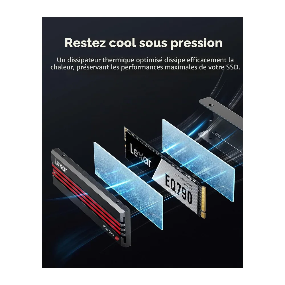 Lexar EQ790 - SSD interno M.2 NVMe da 2 TB con dissipatore termico